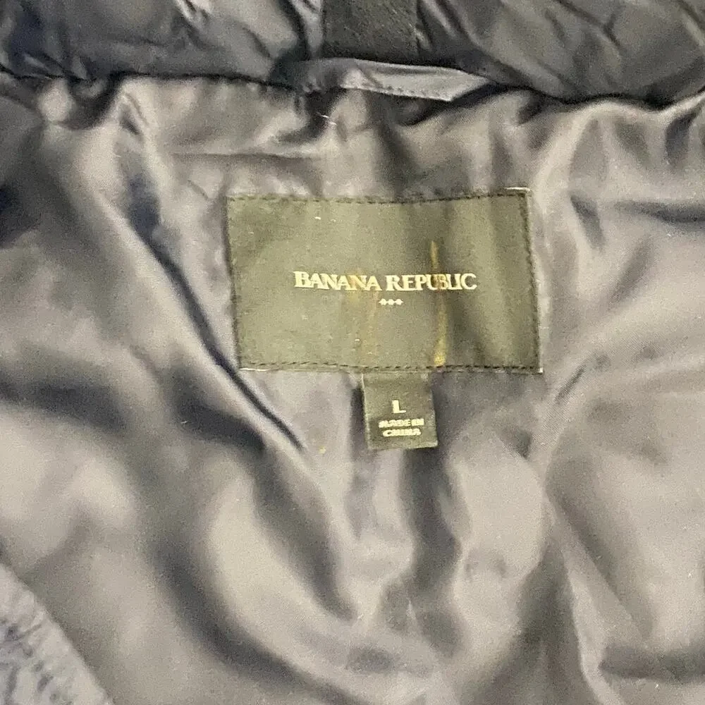 Banana‎ Republic Men’s Hooded Puffer Jacket Size Large Navy